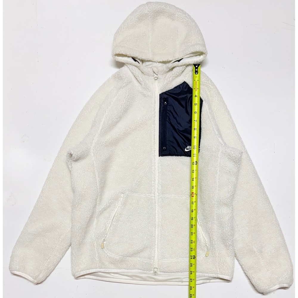 Nike SB Sherpa Fleece Hoodie Mens Medium Sail White Full Zip Jacket AJ9734-133